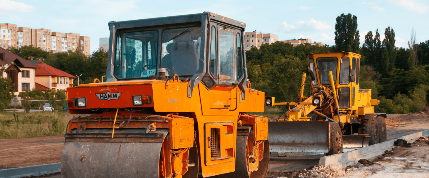 Industrial equipment on a construction site