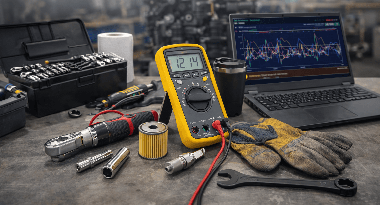Technician performing PSI engine maintenance