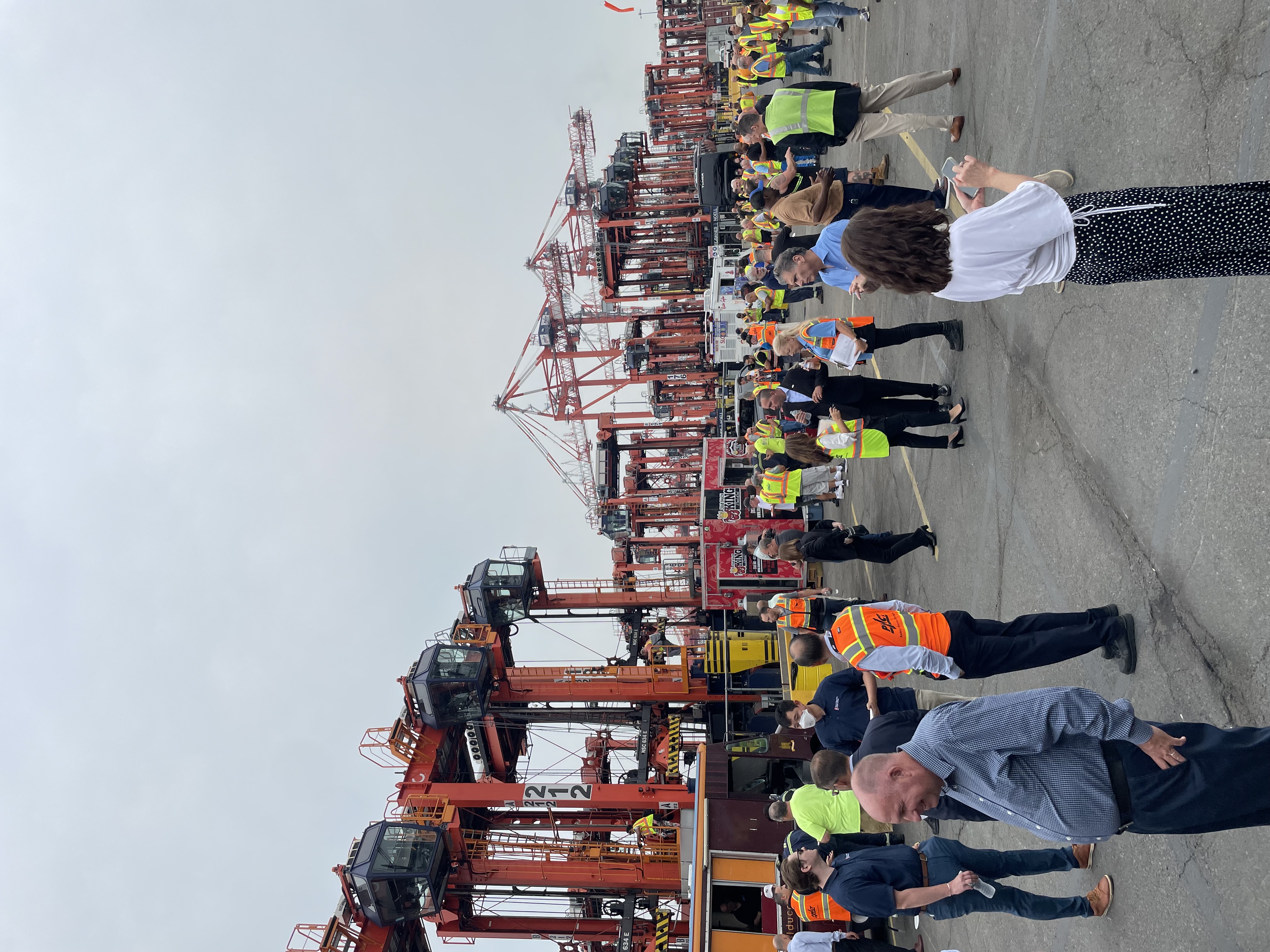 A picture of a group of people at the Port Newark Container Terminal